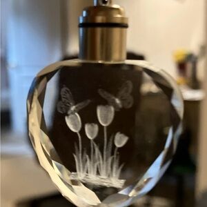 Crystal Heart shape Led crystal Tulip keychain - needs battery